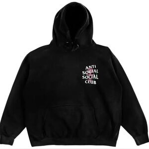 Anti Social Social Club Black Hoodie with White Logo